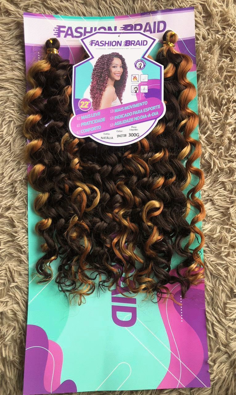 Cabelo Sintético Fashion Braid Natália 22" Cor SP4/27/30 Cacheado