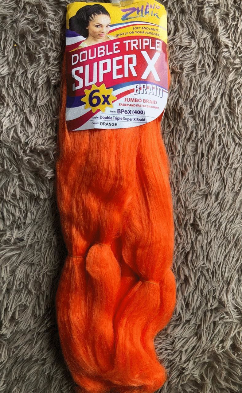 Jumbo Super X Laranja 400g para Tranças e Box Braids