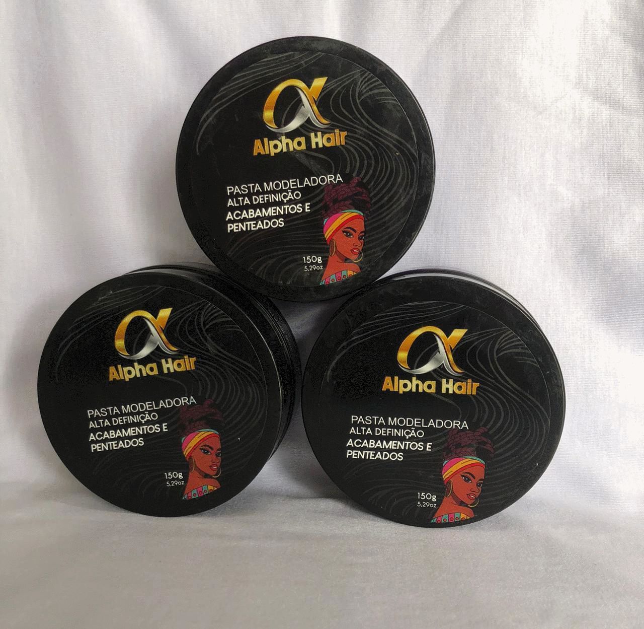 Pasta Modeladora Alpha Hair Preta 150g Alta Definição