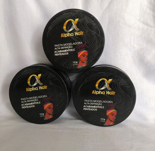 Pasta Modeladora Alpha Hair Preta 150g Alta Definição