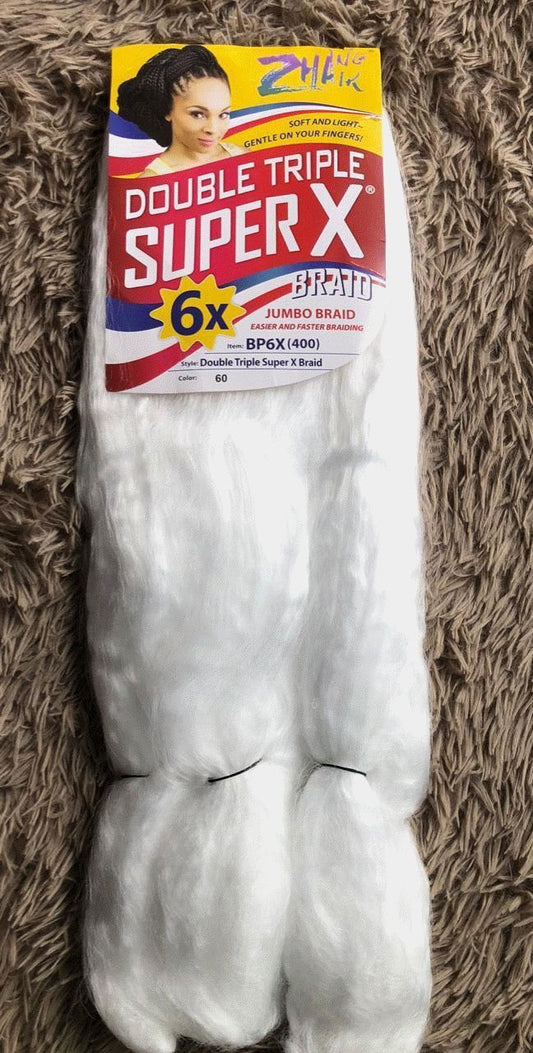 Jumbo Super X Braid Cor 60 Branco – Cabelo Sintético para Tranças