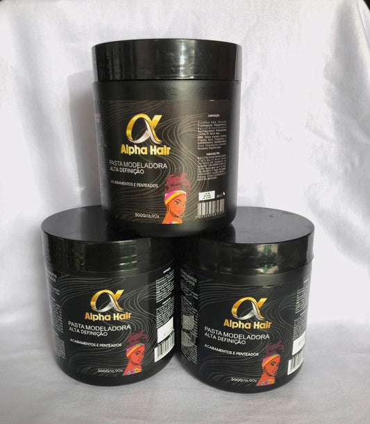 Pasta Modeladora Alpha Hair Preta 500g Alta Definição