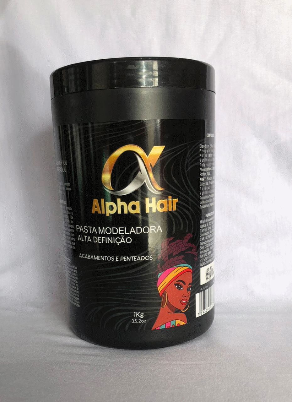 Pasta Modeladora Alpha Hair Preta 1kg Alta Definição