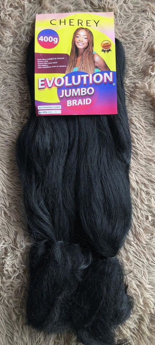 Cabelo Sintético Cherrey Evolution Jumbo Braid 400g Cor 1 Preto