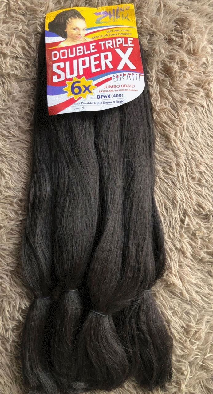 Cabelo Sintético Jumbo Super X Cor 4 para Tranças e Box Braids 400g