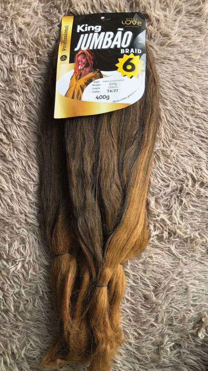 Cabelo Sintético King Jumbão Braid T4/27 para Tranças 400g