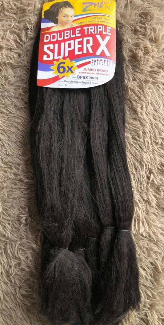 Jumbo Super X Cor 6 – Fibra Sintética para Tranças e Box Braids 400g