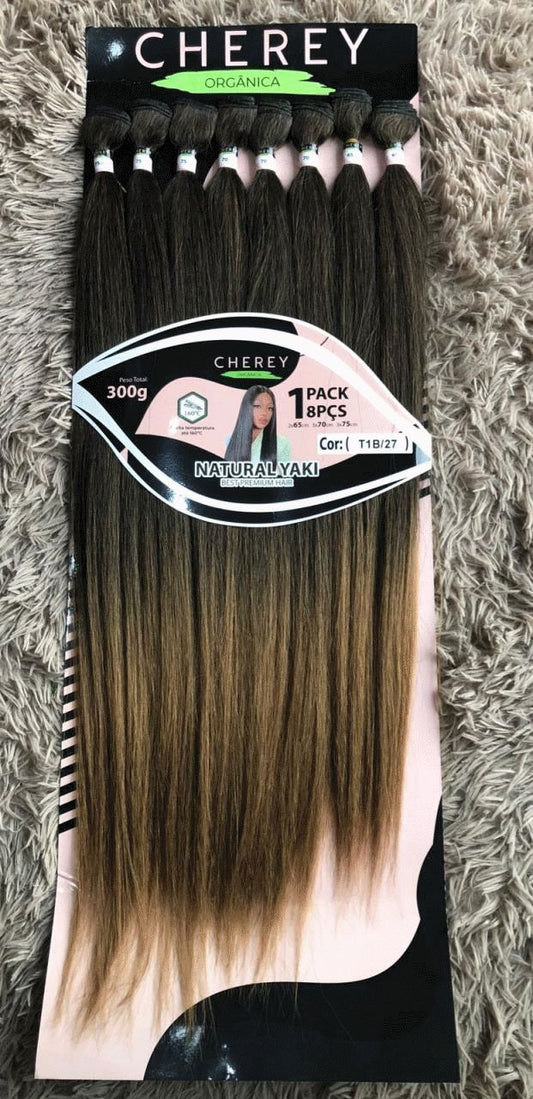 Cabelo Orgânico Natural Yaki Cheray Cor T1B/27 8 Peças
