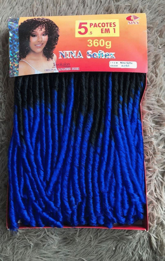 Cabelo Sintético Nina Softex 5x Grande T1B/Blue 360g